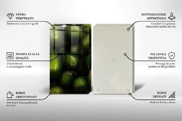 Sklenená doska na krájanie Ovocie avokáda