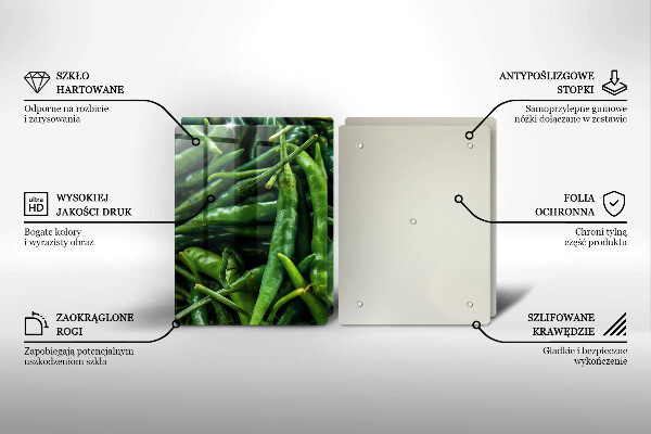 Sklenená doska na krájanie Hrachové struky