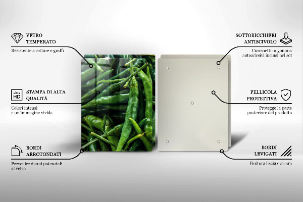 Sklenená doska na krájanie Hrachové struky