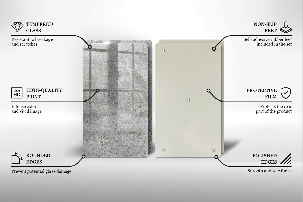 Sklenená doska na krájanie Betónová textúra