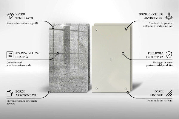 Sklenená doska na krájanie Betónová textúra