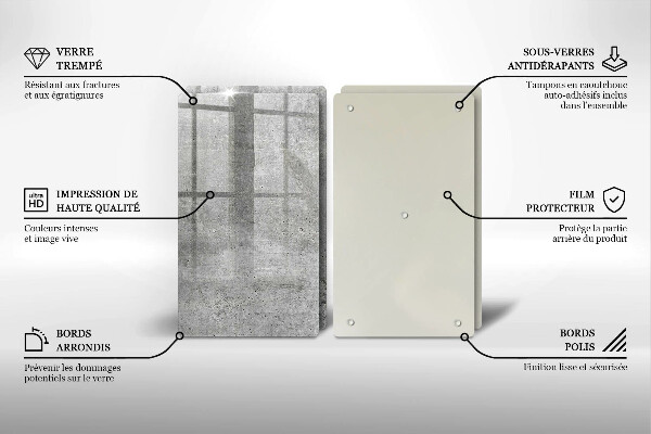 Sklenená doska na krájanie Betónová textúra