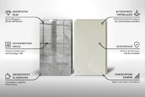 Sklenená doska na krájanie Betónová textúra