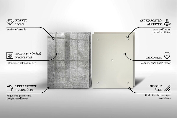 Sklenená doska na krájanie Betónová textúra