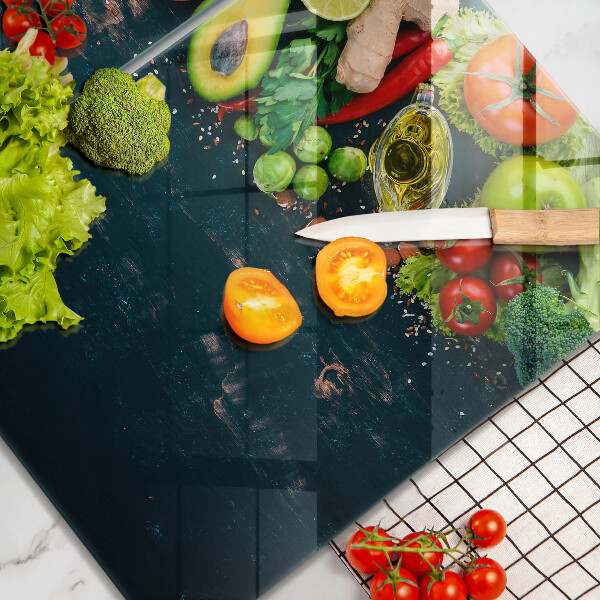 Sklenená doska na krájanie Ovocie a zelenina