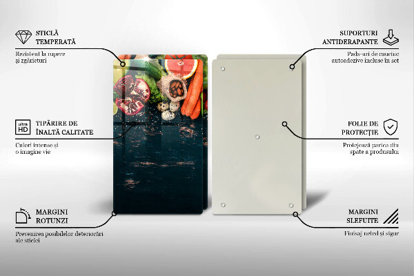 Sklenená doska na krájanie Ovocie a zelenina