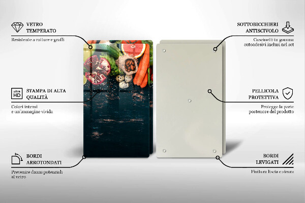 Sklenená doska na krájanie Ovocie a zelenina