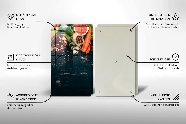 Sklenená doska na krájanie Ovocie a zelenina