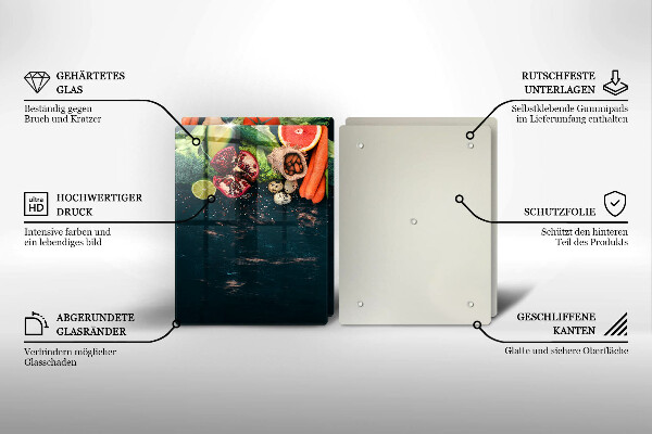 Sklenená doska na krájanie Ovocie a zelenina