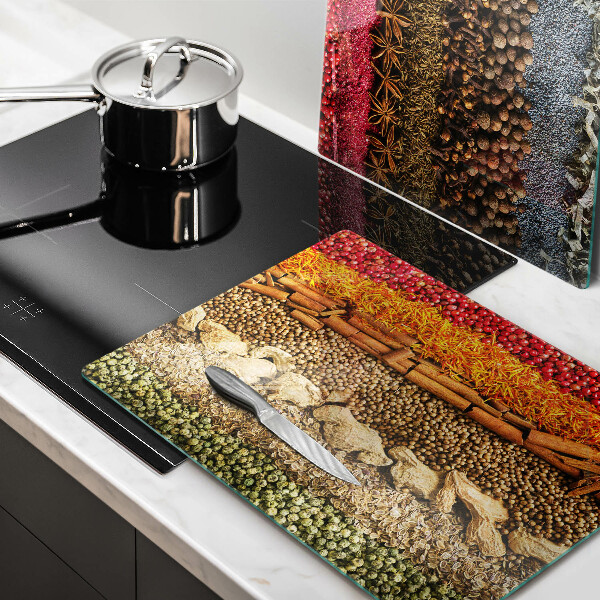 Sklenená doska na krájanie Farebné korenie
