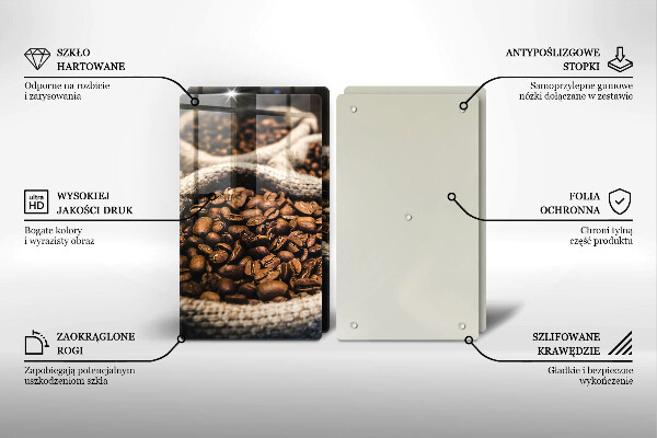 Sklenená doska na krájanie Vrecia na kávové zrná