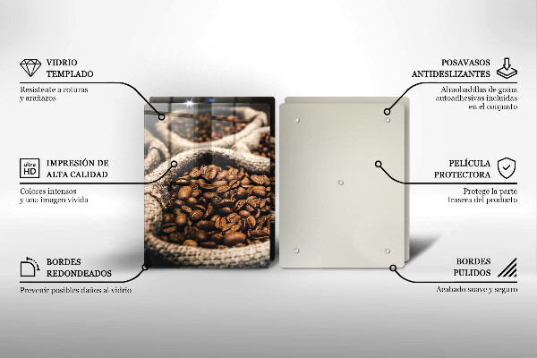 Sklenená doska na krájanie Vrecia na kávové zrná