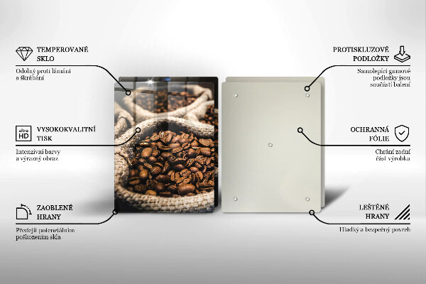 Sklenená doska na krájanie Vrecia na kávové zrná