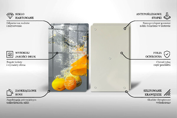 Sklenená doska na krájanie Citróny vo vode