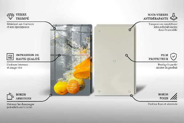 Sklenená doska na krájanie Citróny vo vode