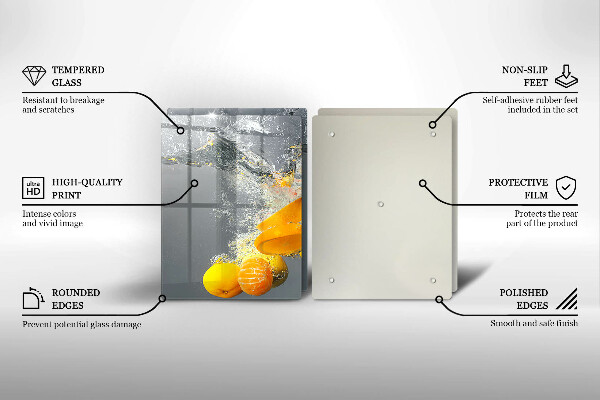 Sklenená doska na krájanie Citróny vo vode