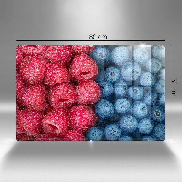 Sklenená doska na krájanie Plody maliny a čučoriedky