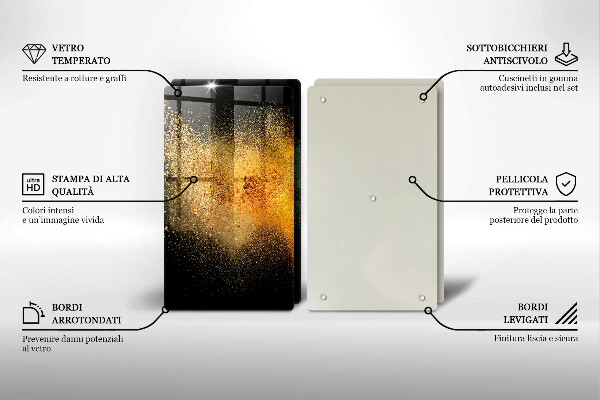 Sklenená doska na krájanie Farebné korenie