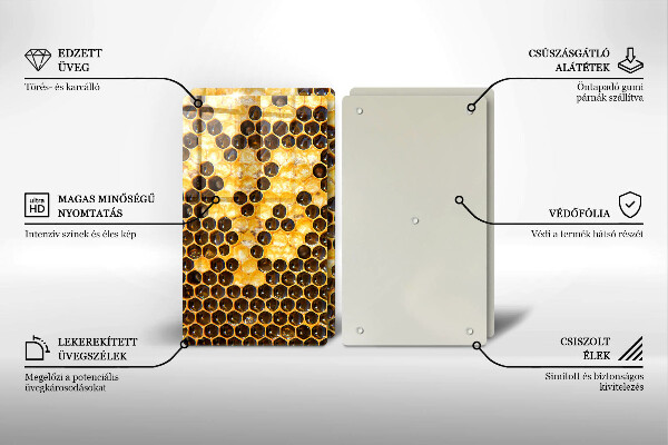 Sklenená doska na krájanie Voštinový