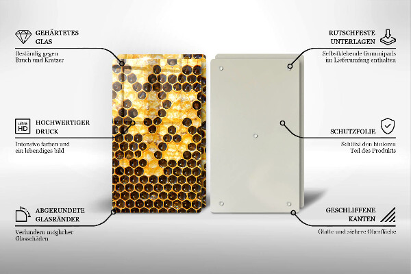 Sklenená doska na krájanie Voštinový