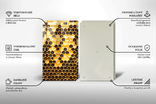 Sklenená doska na krájanie Voštinový