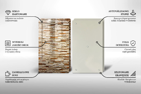 Kuchynská doska veľká zo skla Textúra dekoratívnych kameňov