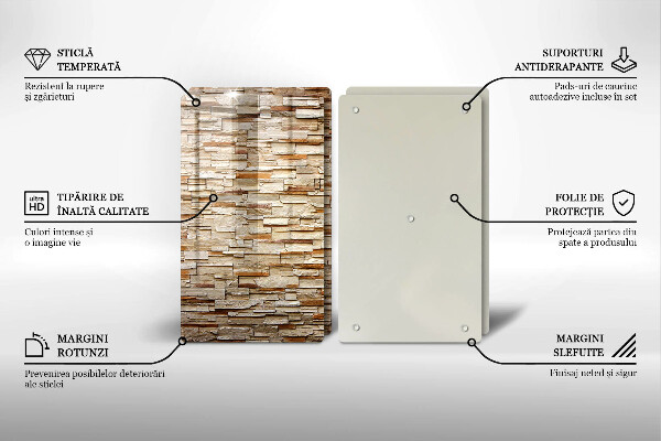 Kuchynská doska veľká zo skla Textúra dekoratívnych kameňov