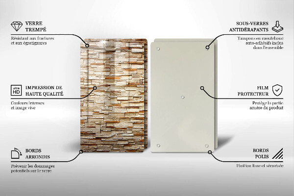 Kuchynská doska veľká zo skla Textúra dekoratívnych kameňov