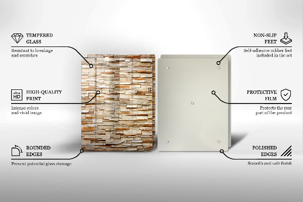 Kuchynská doska veľká zo skla Textúra dekoratívnych kameňov