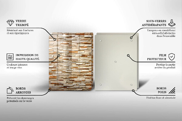 Kuchynská doska veľká zo skla Textúra dekoratívnych kameňov