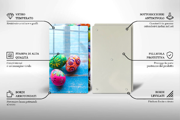 Kuchynská doska veľká zo skla Veľkonočné vajíčka Veľkonočné vajíčka