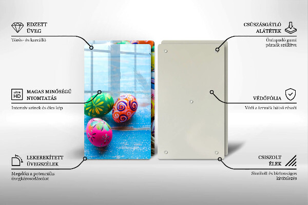 Kuchynská doska veľká zo skla Veľkonočné vajíčka Veľkonočné vajíčka