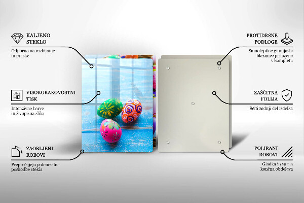 Kuchynská doska veľká zo skla Veľkonočné vajíčka Veľkonočné vajíčka