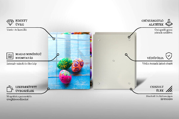 Kuchynská doska veľká zo skla Veľkonočné vajíčka Veľkonočné vajíčka