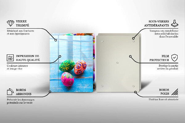 Kuchynská doska veľká zo skla Veľkonočné vajíčka Veľkonočné vajíčka