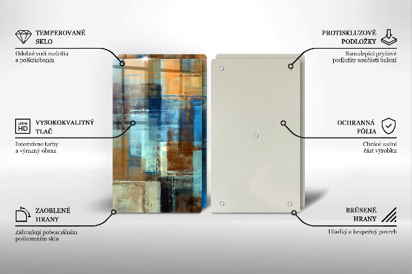 Kuchynská doska veľká zo skla Maľované pozadie