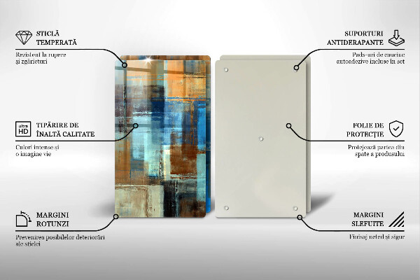 Kuchynská doska veľká zo skla Maľované pozadie