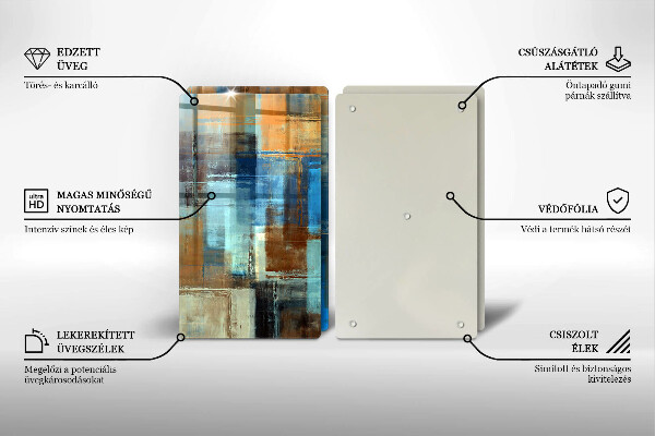 Kuchynská doska veľká zo skla Maľované pozadie