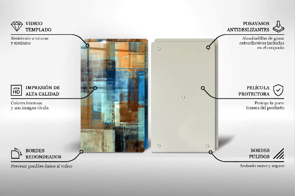 Kuchynská doska veľká zo skla Maľované pozadie