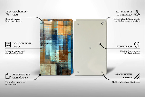 Kuchynská doska veľká zo skla Maľované pozadie