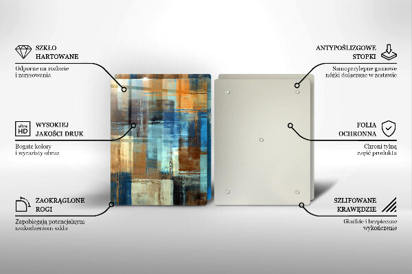 Kuchynská doska veľká zo skla Maľované pozadie