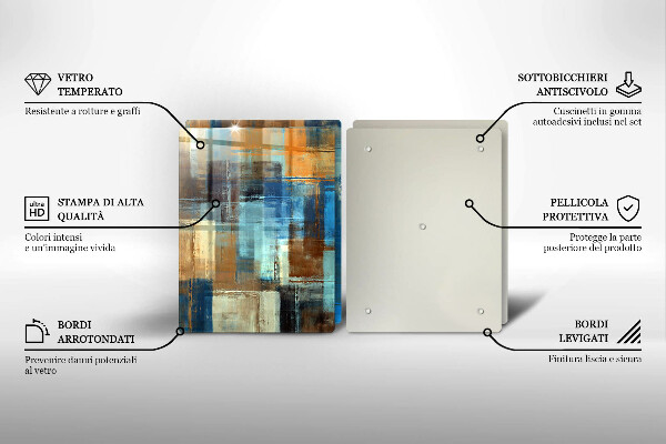 Kuchynská doska veľká zo skla Maľované pozadie