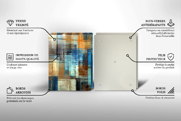 Kuchynská doska veľká zo skla Maľované pozadie