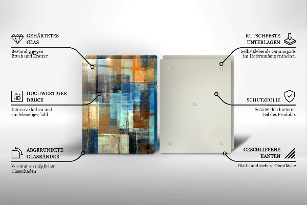 Kuchynská doska veľká zo skla Maľované pozadie