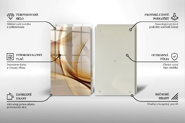 Kuchynská doska veľká zo skla Abstraktné tvary