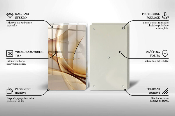 Kuchynská doska veľká zo skla Abstraktné tvary