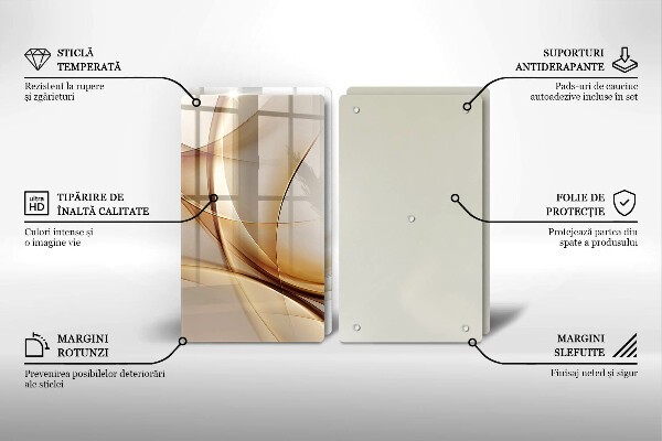 Kuchynská doska veľká zo skla Abstraktné tvary