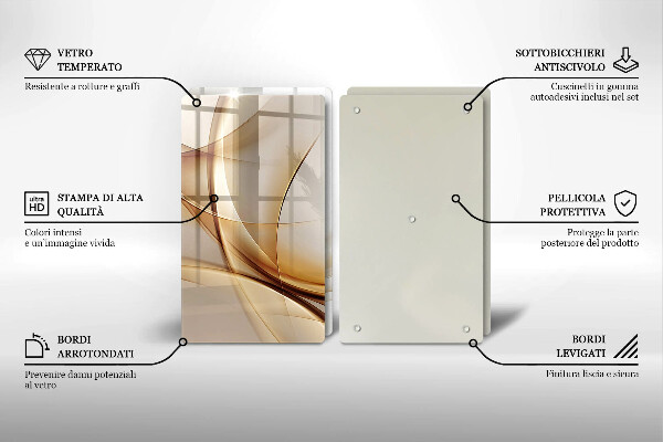 Kuchynská doska veľká zo skla Abstraktné tvary