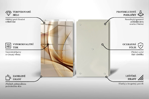 Kuchynská doska veľká zo skla Abstraktné tvary