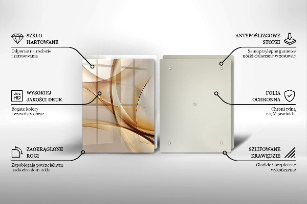 Kuchynská doska veľká zo skla Abstraktné tvary